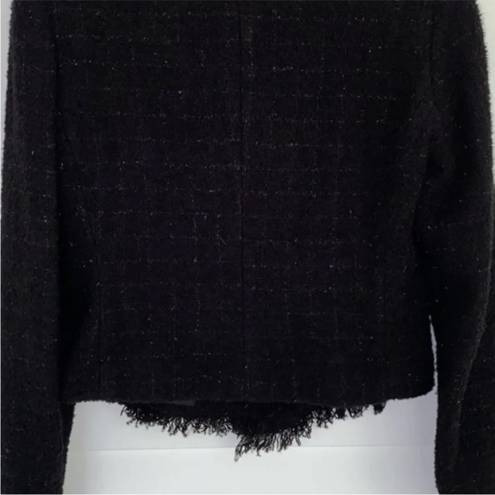 (20) Express Wool Blend Boucle Moto Jacket Black 5/6